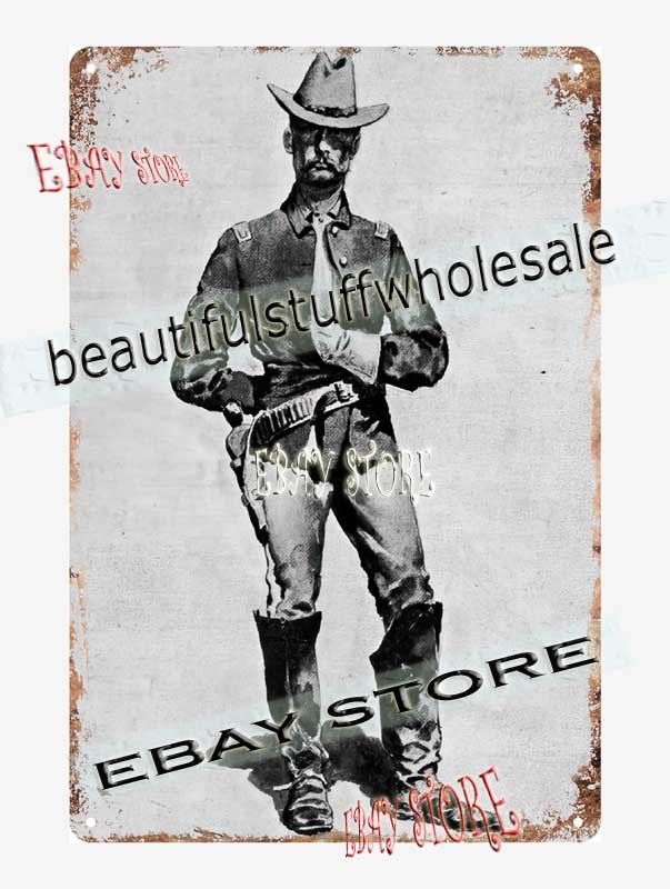 Frederic Remington 1888 Lieutenant James M. Watson, Tenth Cavalry Tin Sign shop