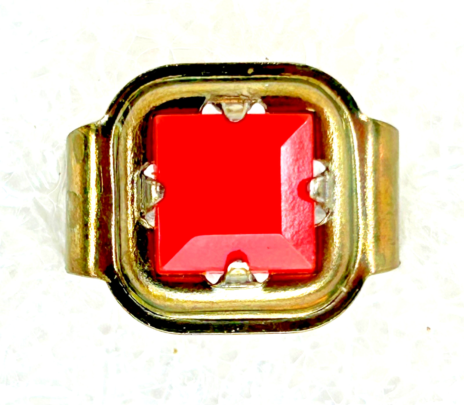 LOT 4 VTG GOLIATH-HALL AMERICANA FAUX GEM ADJUSTABLE METAL NOVELTY GUMBALL RINGS
