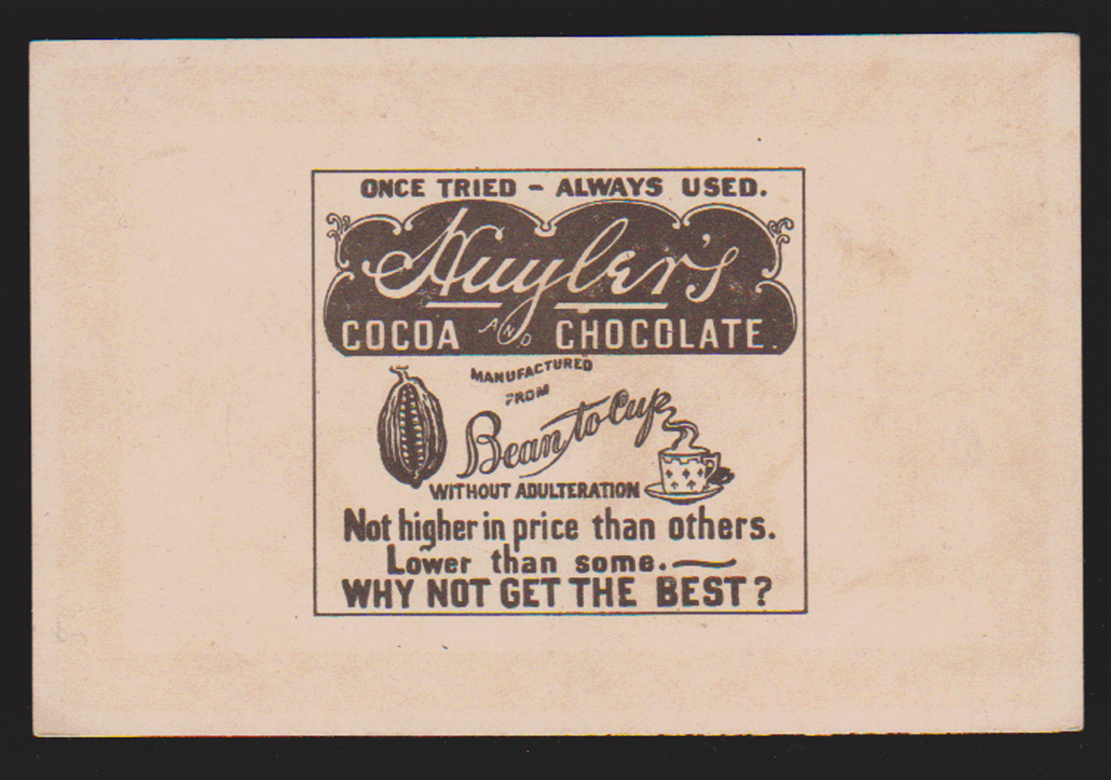 HUYLER’S NY BONBONS, CHOCOLATES TRADE CARD, BIG MOON, STRANGE OUTSIDE SCENE C8