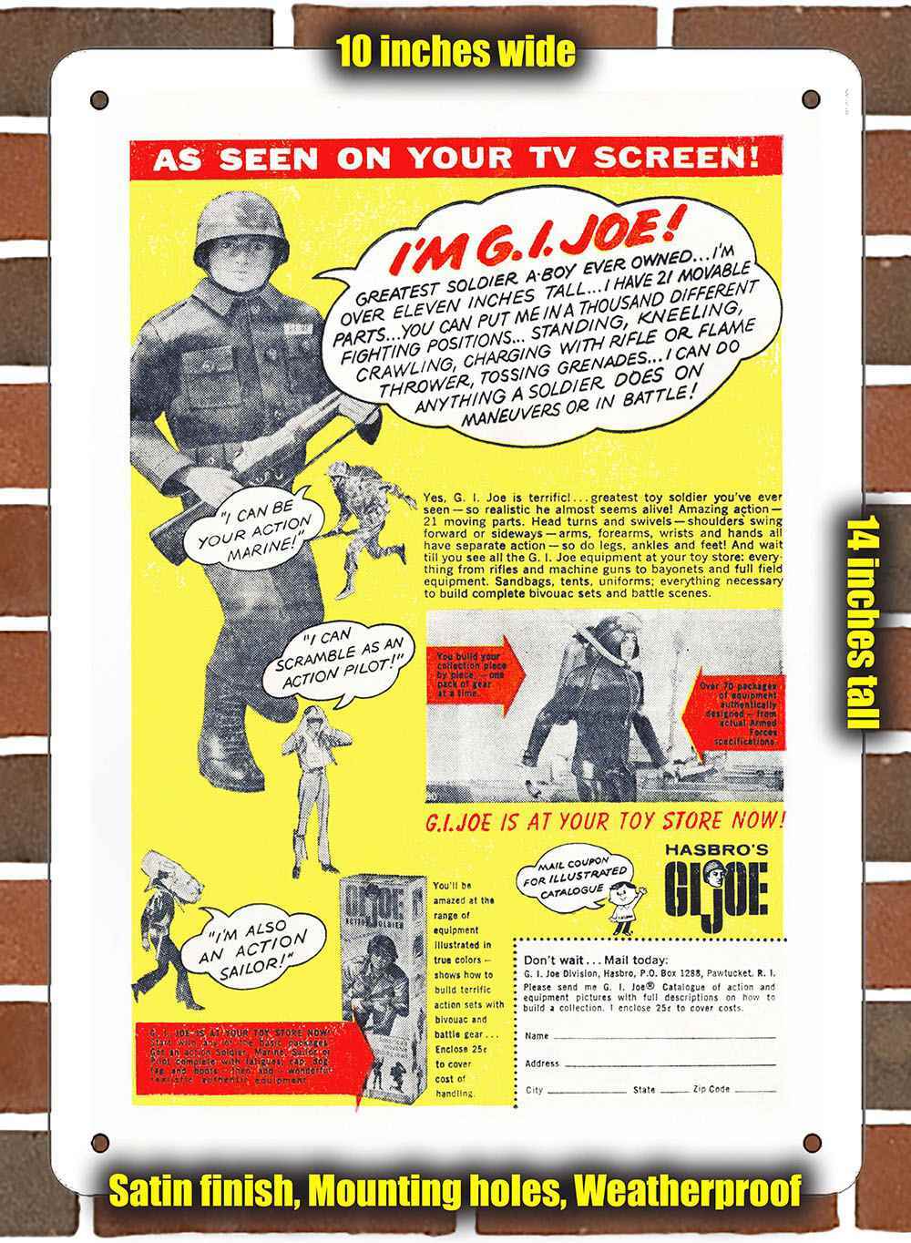 Metal Sign – 1965 G.I. Joe- 10×14 inches