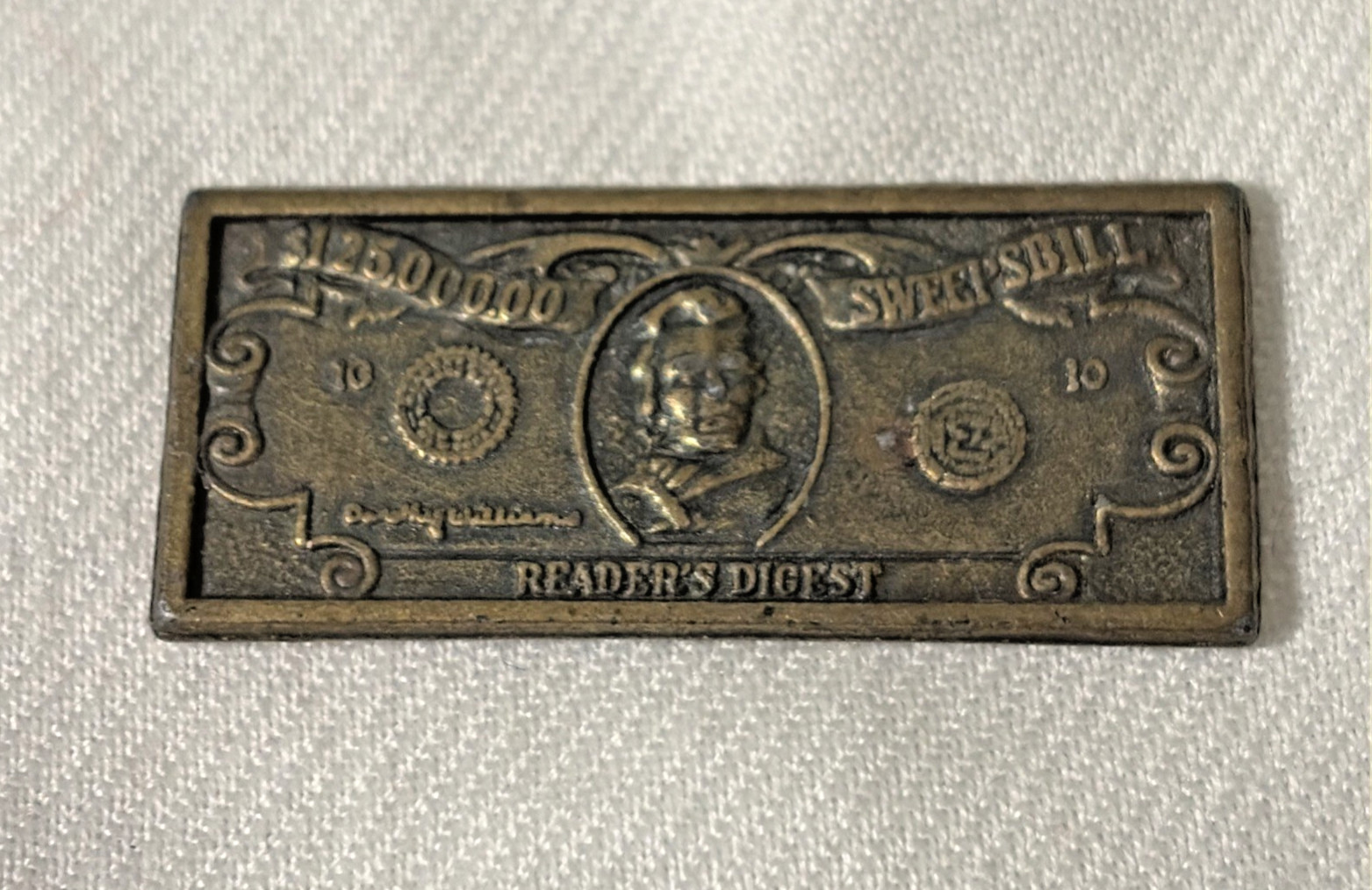 Vintage Readers Digest $125,000.00 Sweepstakes Metal Bill