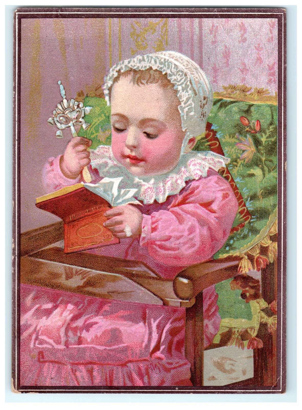 Bronners Clothing Dry Goods Hats Main St. Large Baby Crib Victorian Card