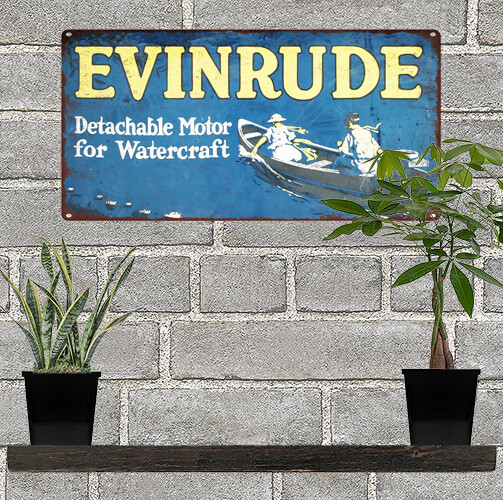 Evinrude Outboard Motors Metal Sign Ad Repro 6×12″ 60230
