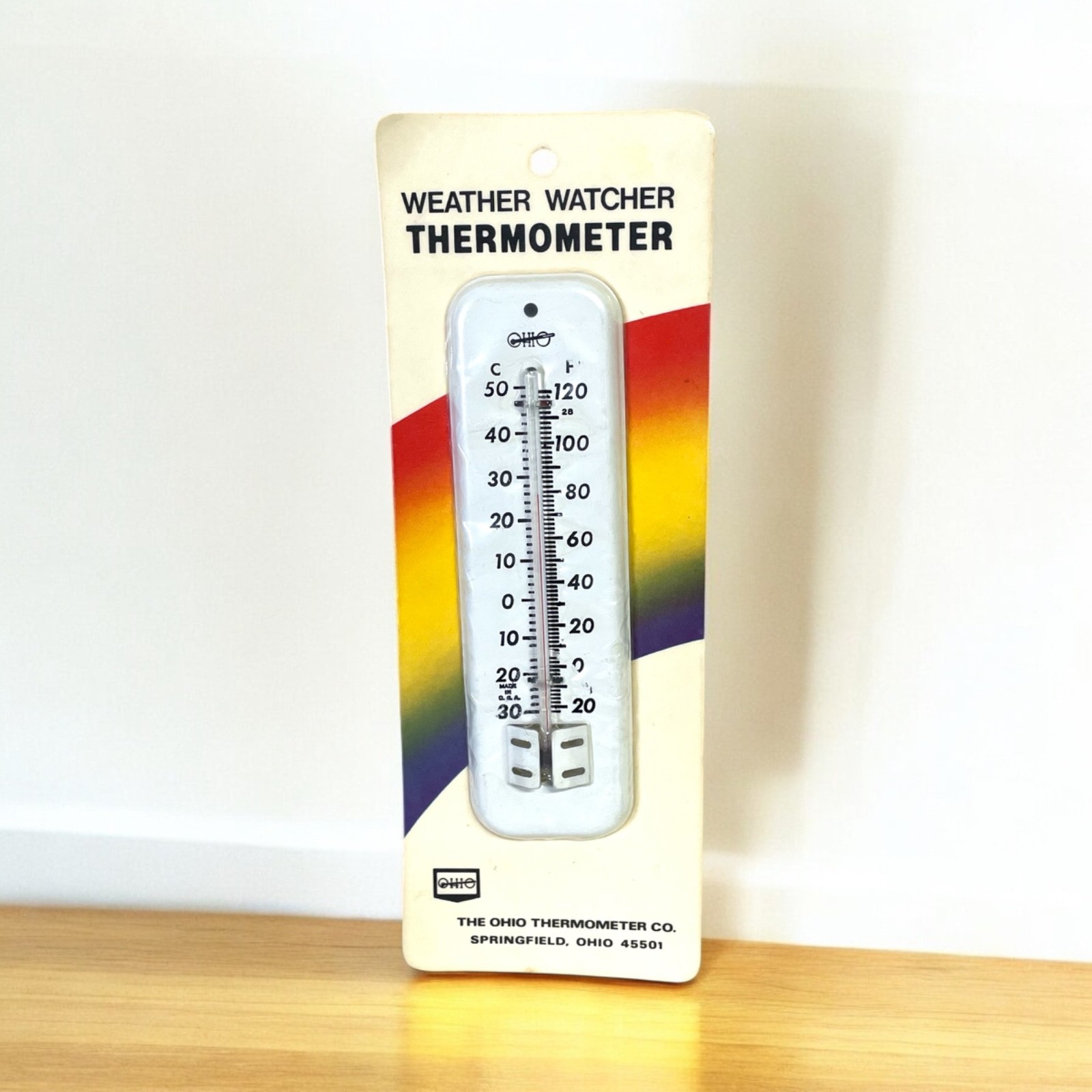 New Vintage 1980s Weather Watcher Thermometer Ohio Thermometer Co. Springfield