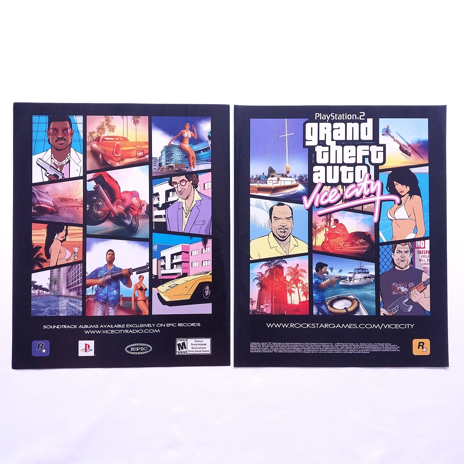 2002 Grand Theft Auto Vice City PS2 Game Promo Vintage Print Ad Advert 2 Page
