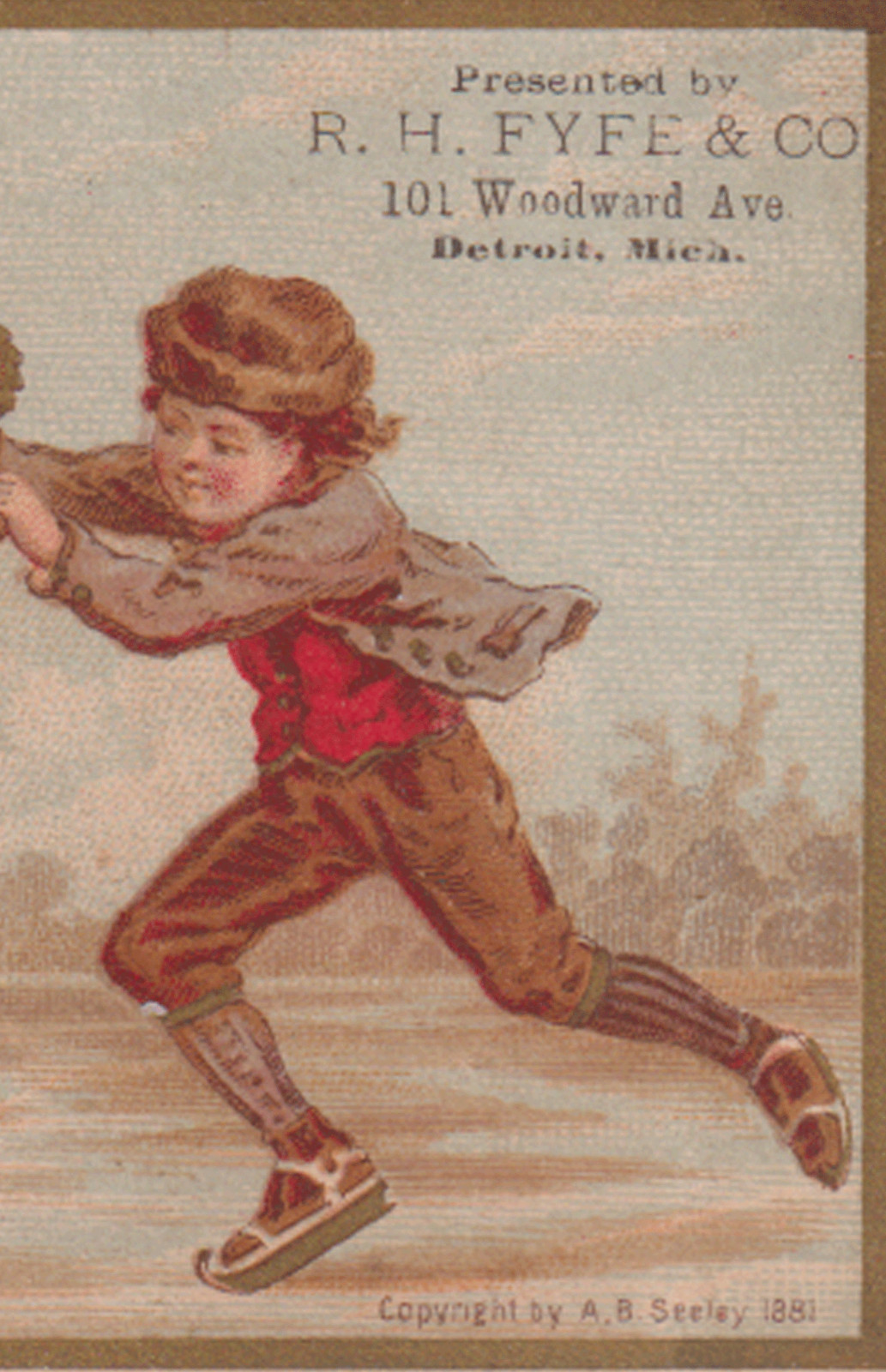 DETROIT MI TRADE CARD,R H FYFE,sold BURT BOOTS & SHOES at 101 WOODWARD Ave *160