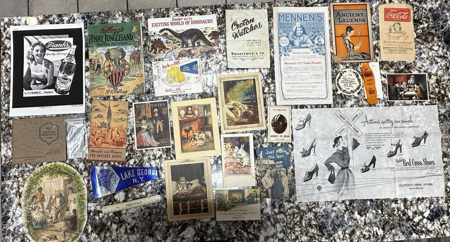 Lg Vintage Ephemera Lot 30+ Pcs 1909-1940s Advertising Sinclair Kellogg’s Radio