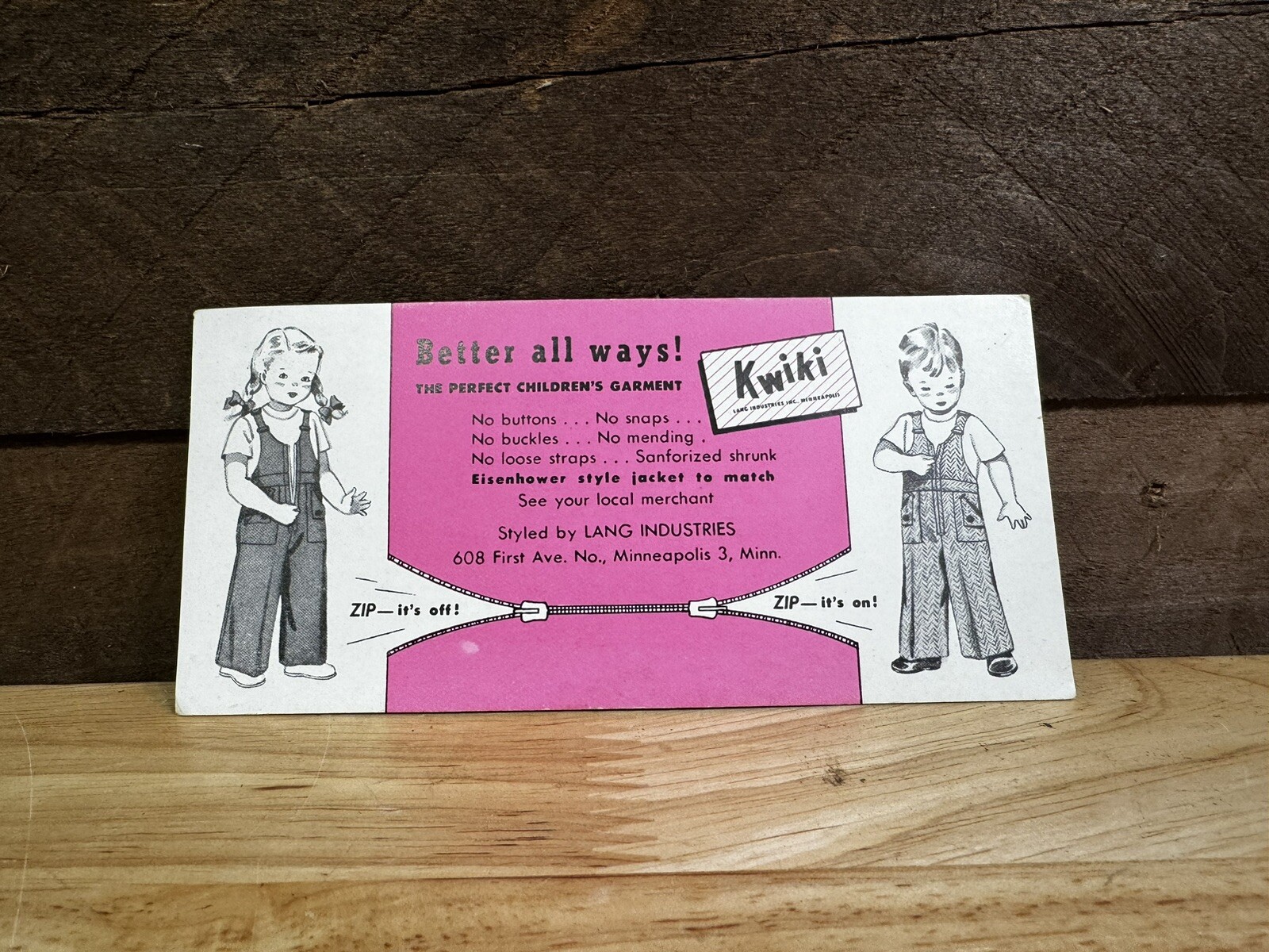 Rare Lang Kwiki Kids Clothing Ink Blotter Zipper Release Debut