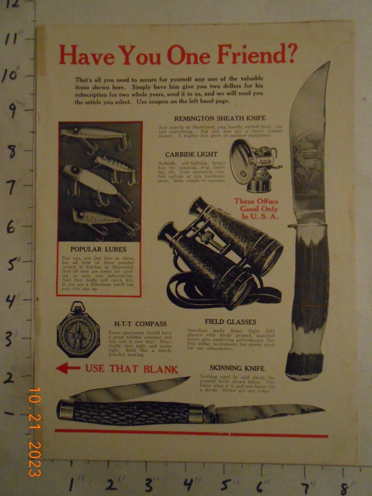 1937 Remington Sheath Knife AD skinning fishing lure Targetmaster Sportmaster 22