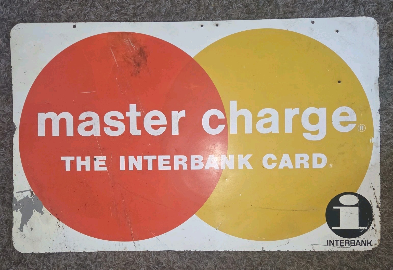 Vintage MasterCard Sign Double Sided Antique advertising