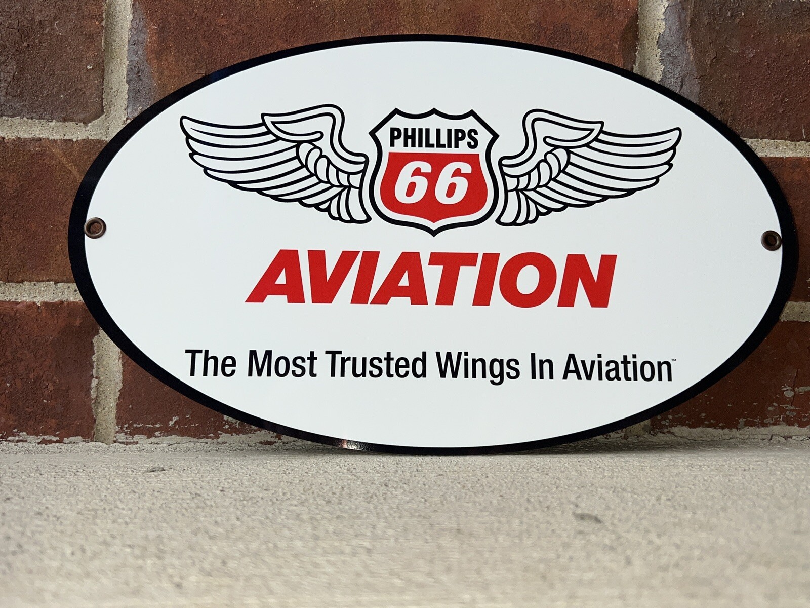 Phillips 66 aviation oil vintage style gasoline Gas oval sign