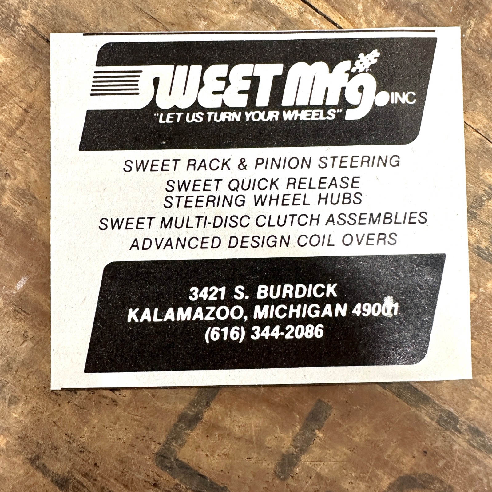 1982 Sweet Mfg Inc Stock Car Racing Parts Vintage Print Ad KALAMAZOO MICHIGAN