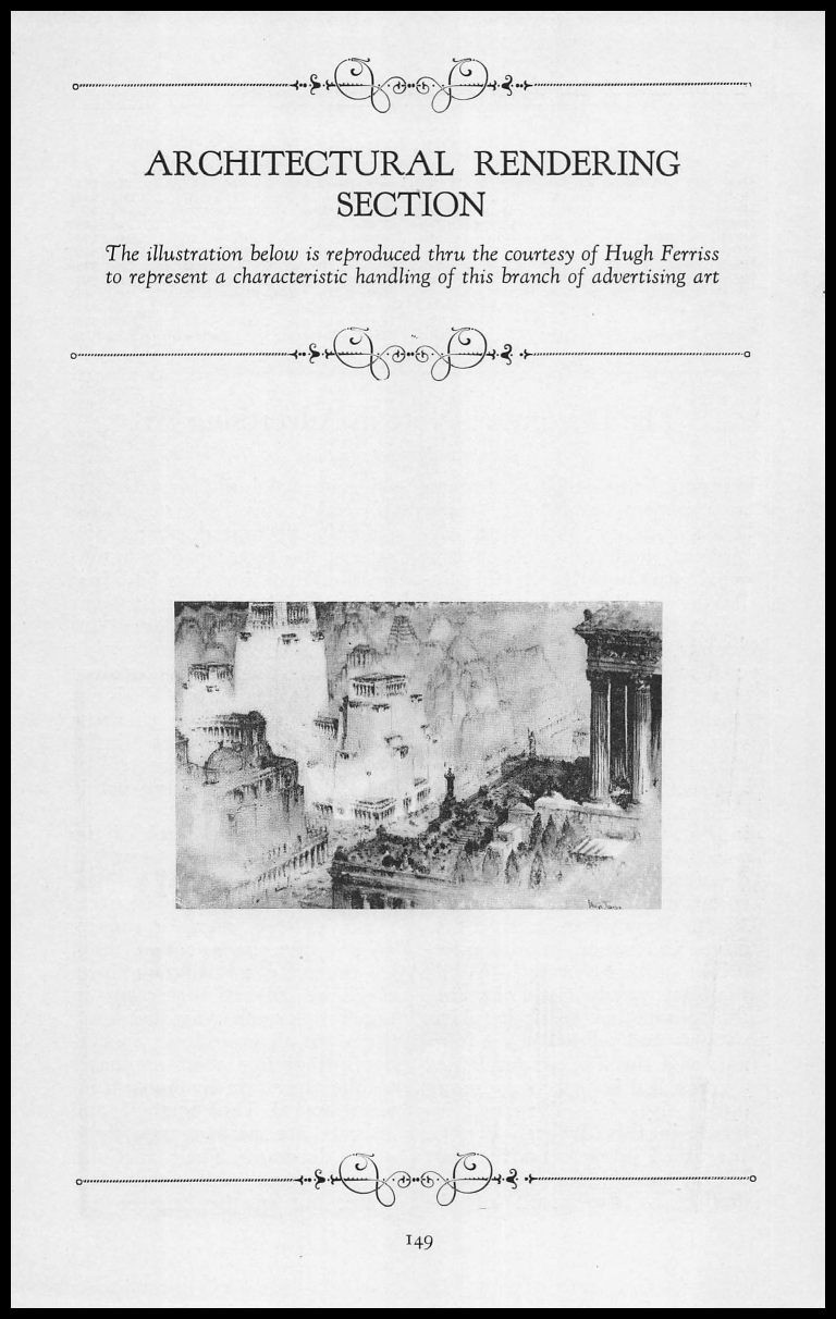 1924 Hugh Ferriss Advertising Illustration Architectural Rendering Art Print Ad