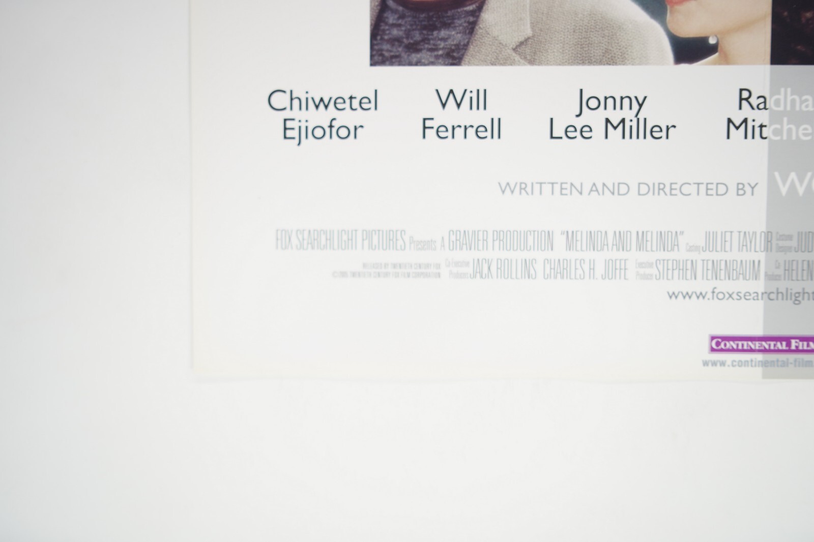 MELINDA AND MELINDA Original CRO movie poster 2004 WILL FERRELL + WOODY ALLEN &