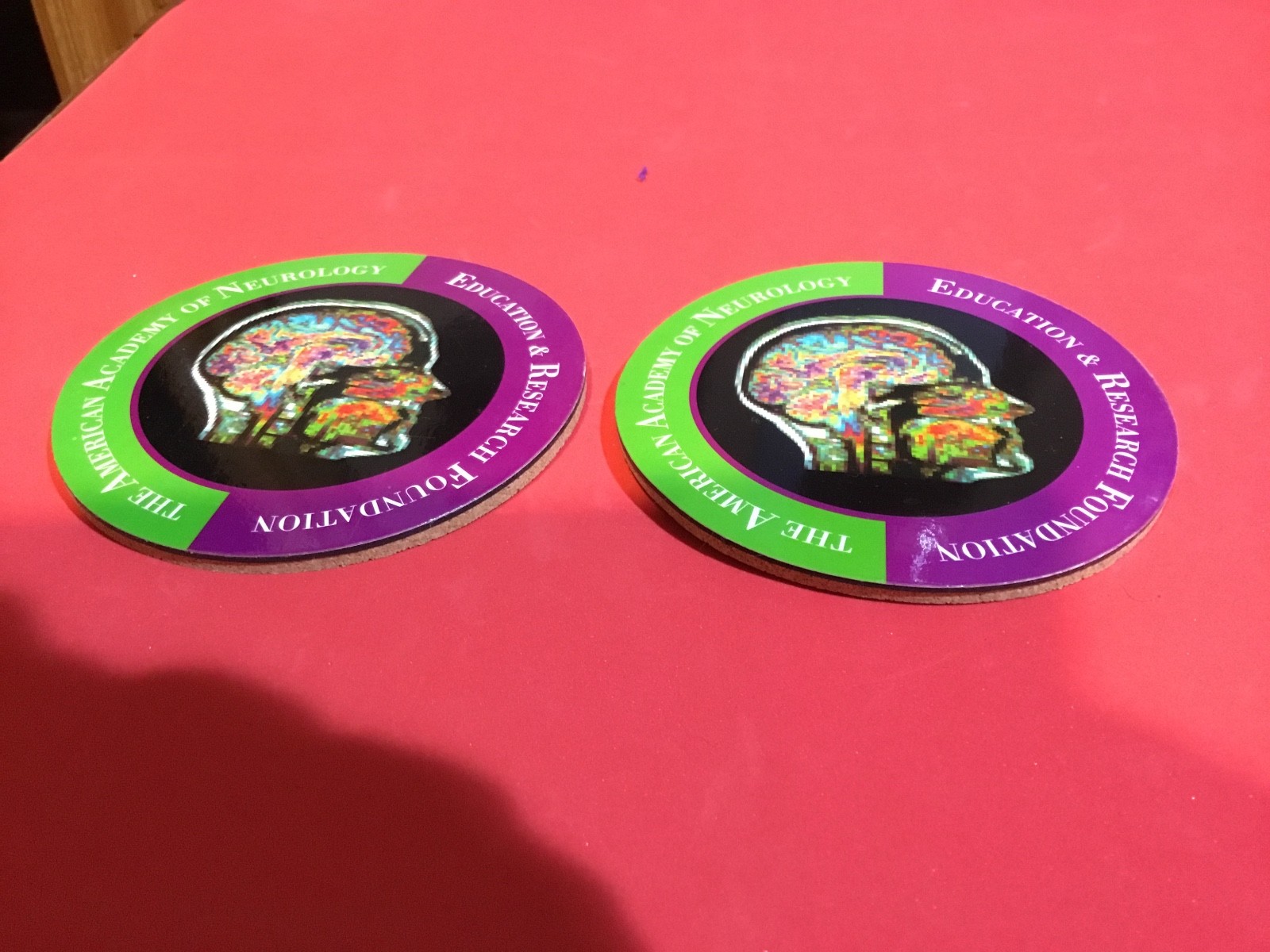 AMERICAN ACADEMY OF NEUROLOGY EDUCATION AND RESEARCH COASTERS  TWO PIECES