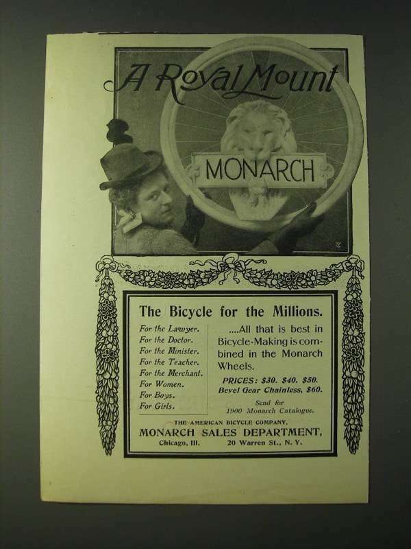 1900 Monarch Bicycles Ad – A Royal Mount
