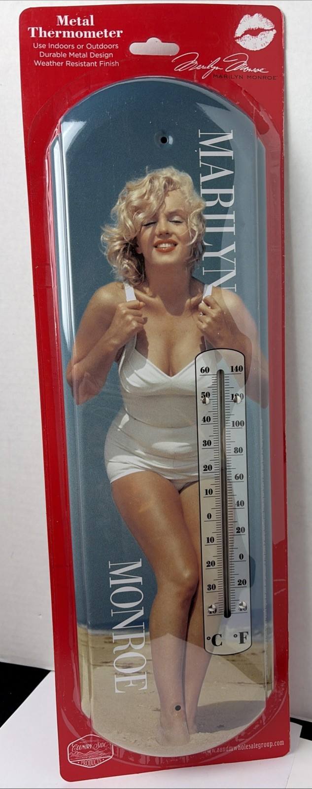 Marilyn Monroe Metal Thermometer 56014 Country Side Products 17-3/8″ X 5-1/8″