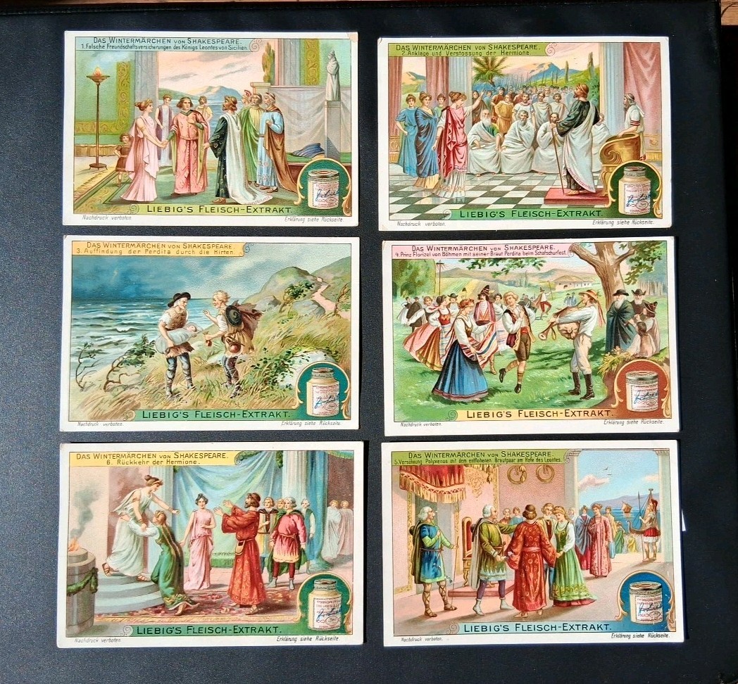 Liebig’s Meat Extract Victorian Trade Cards The Winters Tale Shakespeare Set