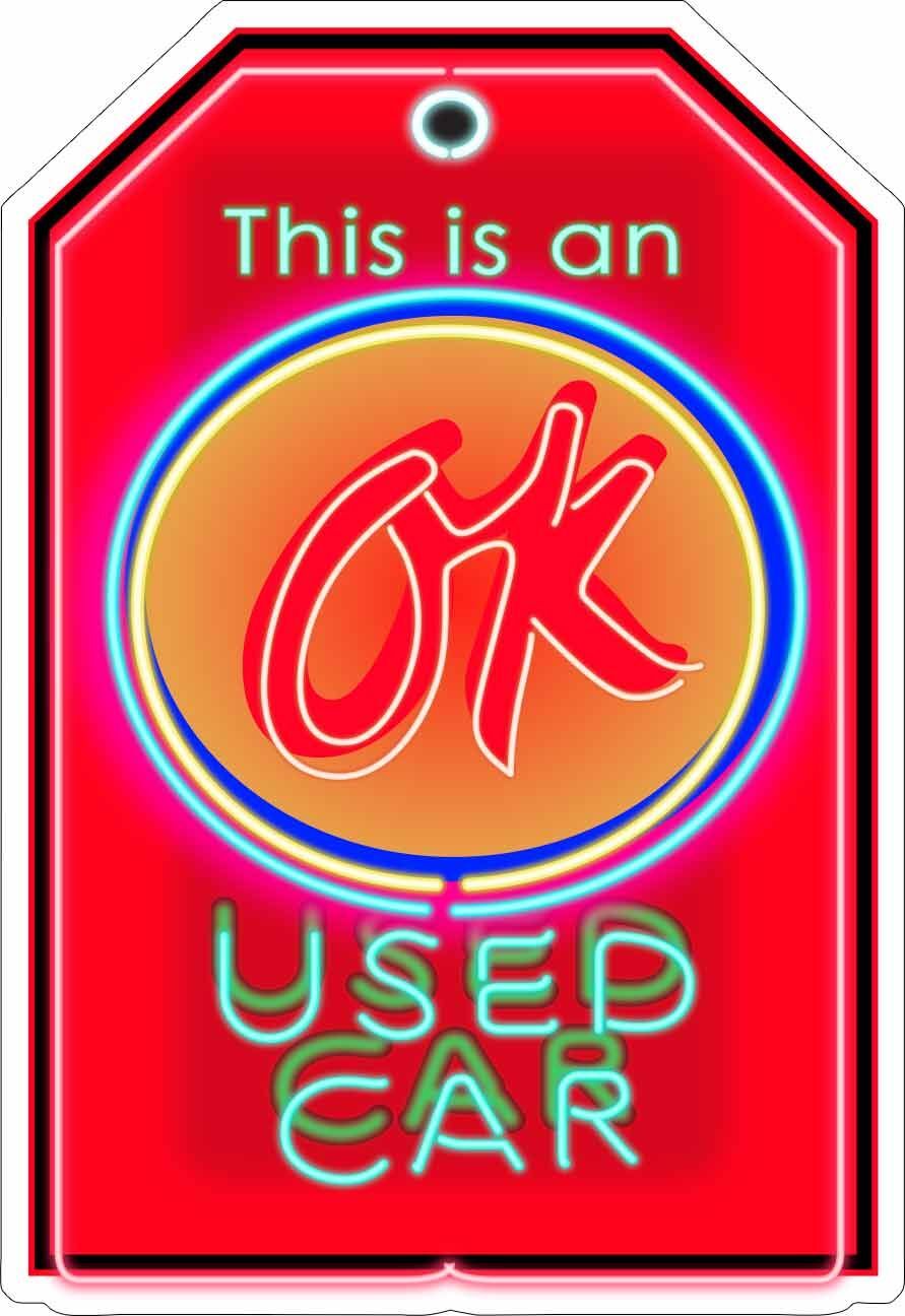OK Used Cars Neon Style Laser Cut Metal Sign (not real neon)