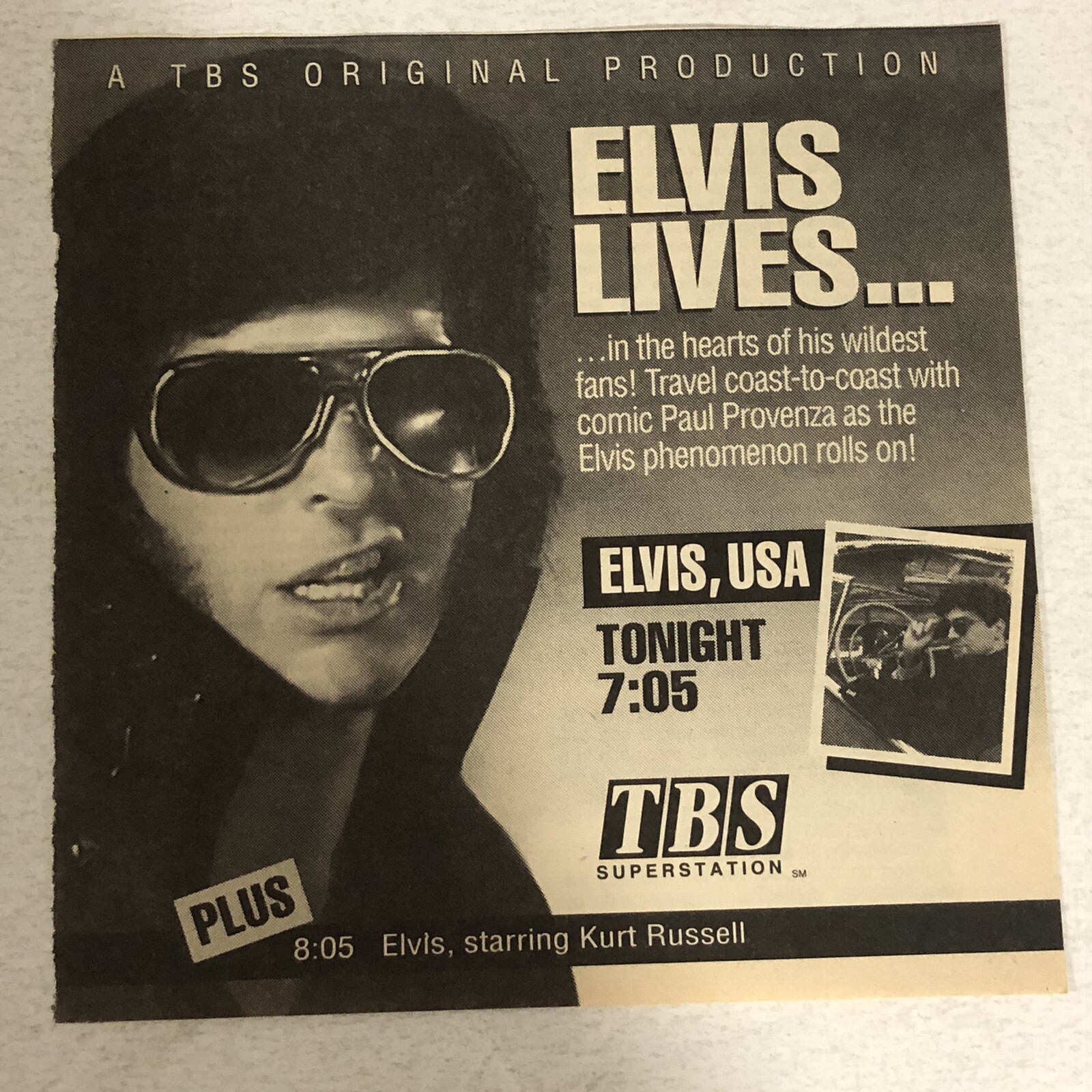 Elvis Lives Vintage Print Ad TV Advert Elvis Presley TBS TPA23
