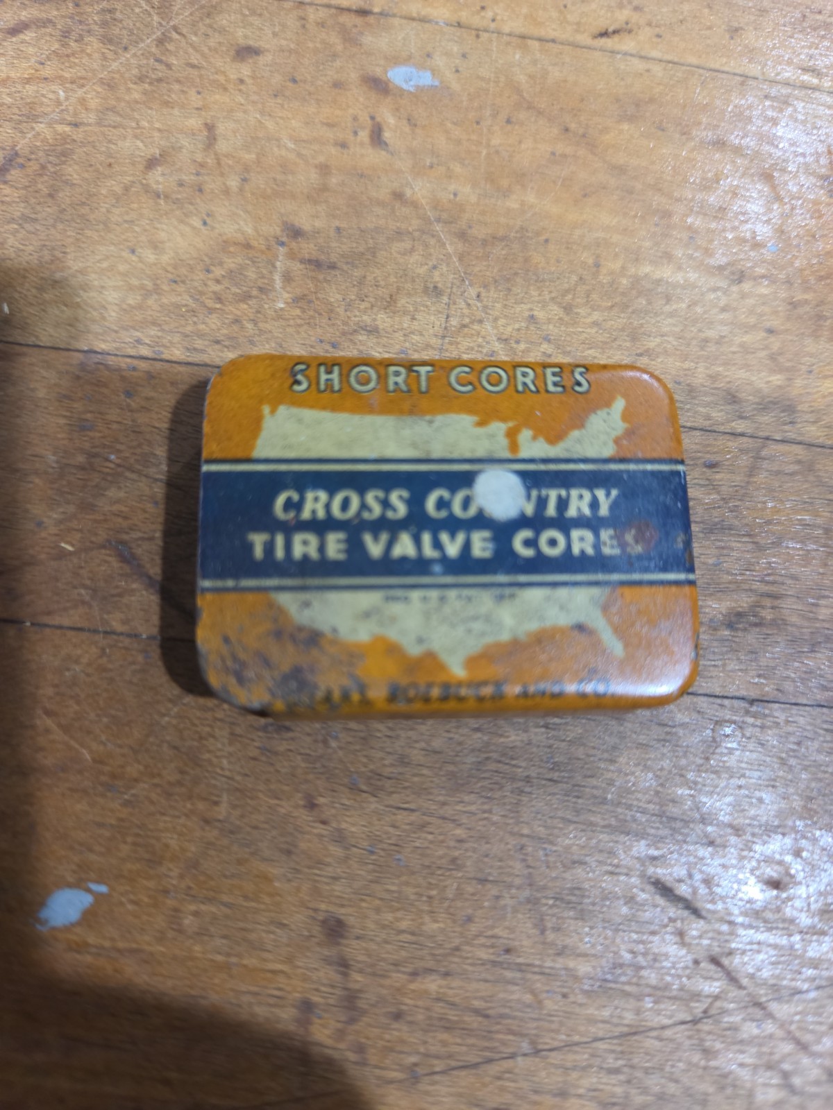 VTG Sears Cross Country Tire Valve Core Tin Cores 1940s Auto Parts Advertising