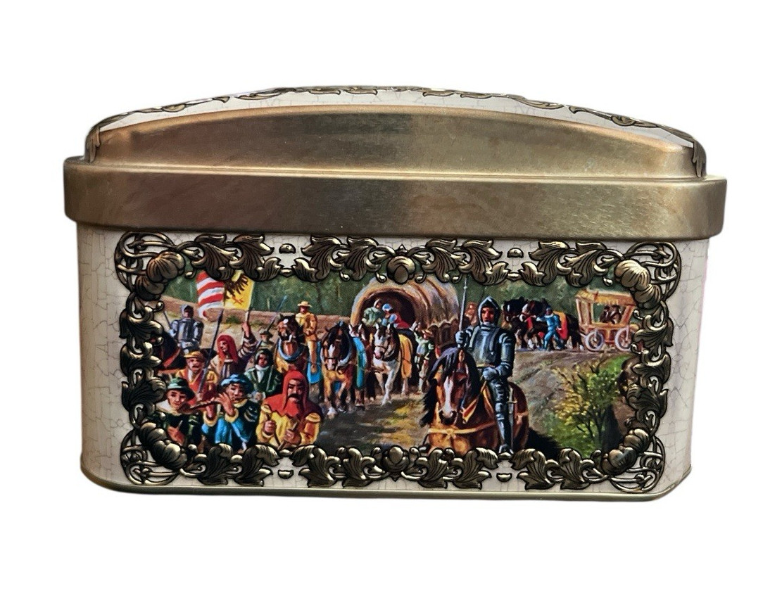 Vtg Nuremberg Lebkuchen Tin Box 400-Year Anniversary Design Gottfried Wicklein