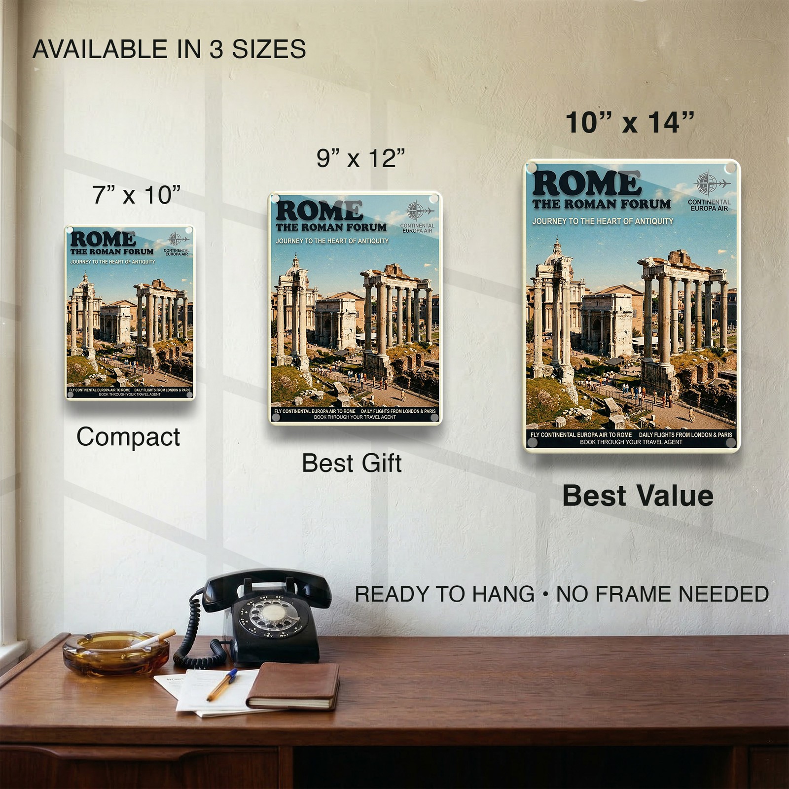 ITALY ROME RETRO TRAVEL POSTER METAL SIGN DECOR