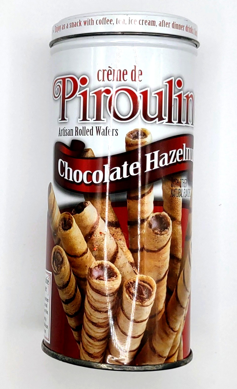 Pirouline Chocolate Hazelnut Round Tin Container With Lid Empty