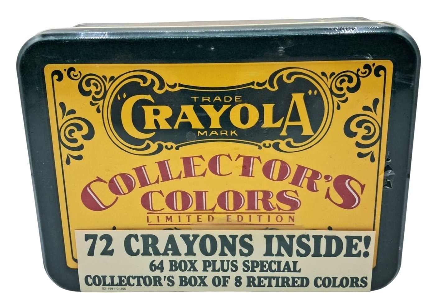 Vintage 1991 Crayola Collectors Colors Limited Edition Tin With 72 Crayons
