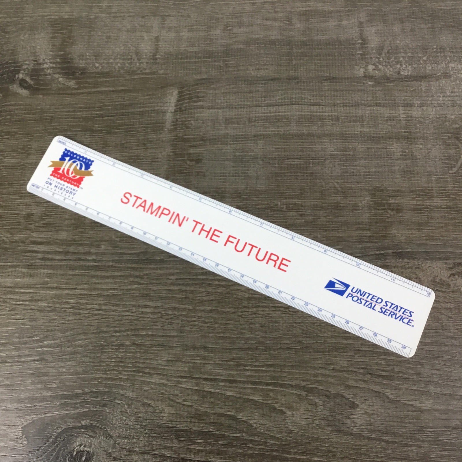 USPS 12″ Flexible Plastic Ruler with Presidents Postal 100th Anniversary 2000 L1