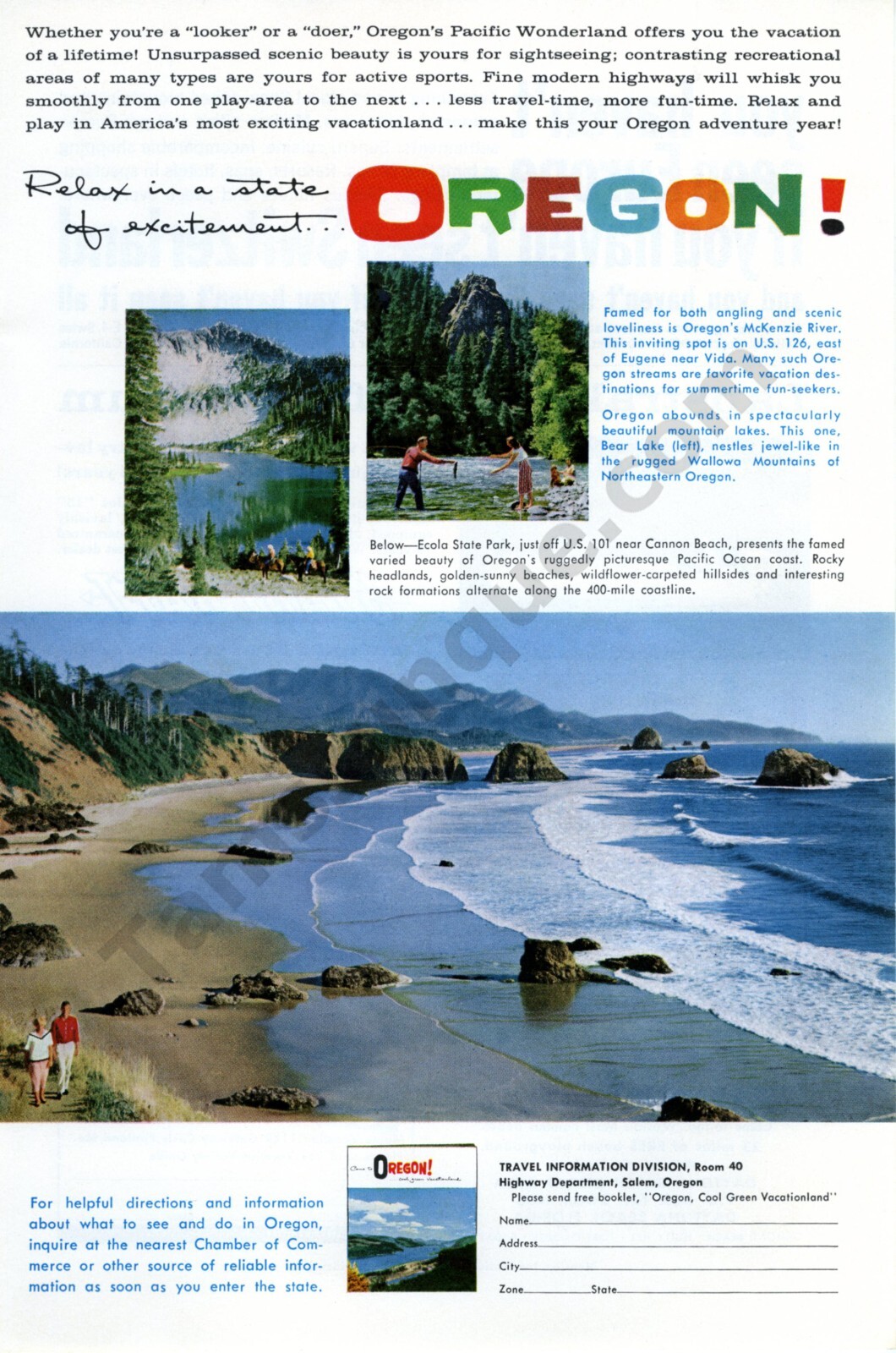 1960 Oregon USA Travel Tourism Collectible Vintage Print AD Decor Idea! (819)