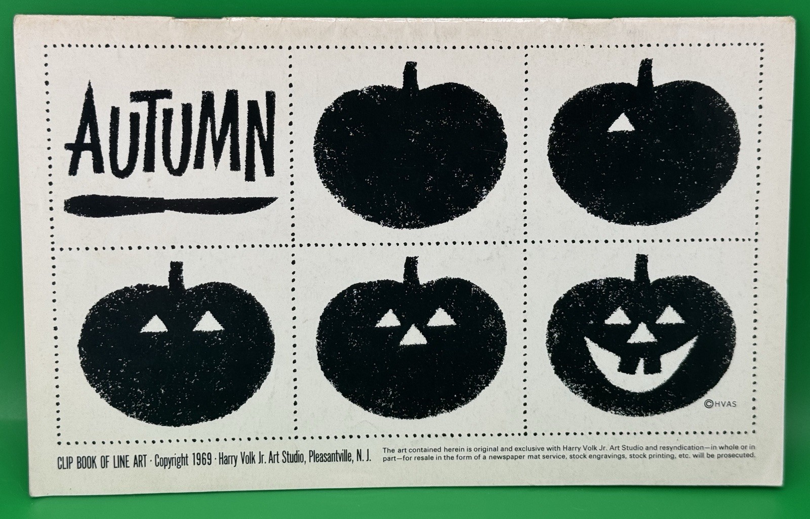 Harry Volk Clip Book of Line Art AUTUMN #510 1969