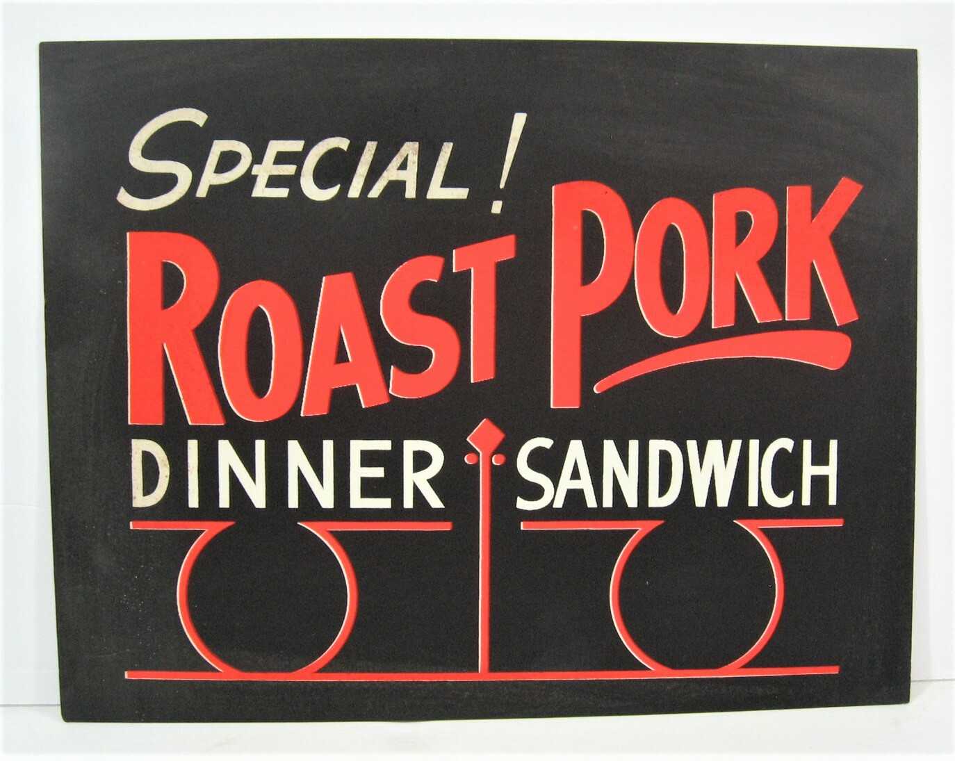 Vintage Roast Pork / Diner Country Store Cardboard 11×14 Window Sign Old Stock