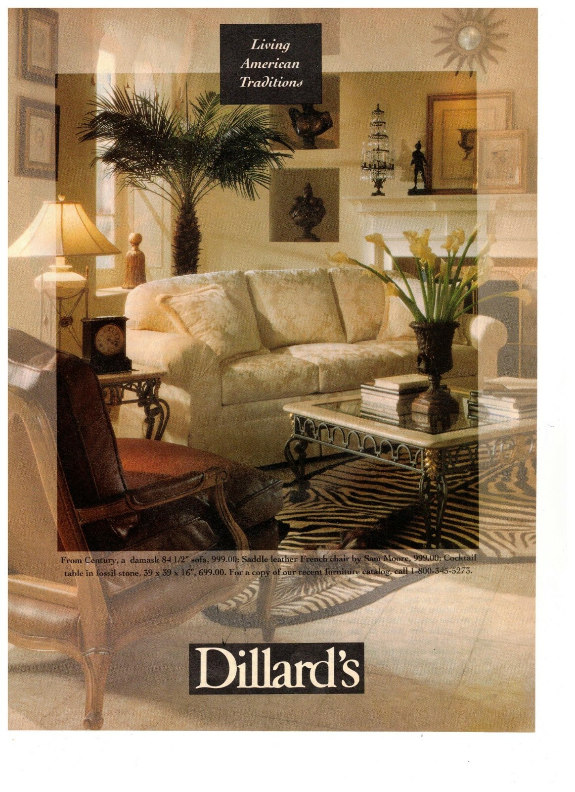 Dillards Living American Traditions Upholstery Vintage 1984 Print Ad