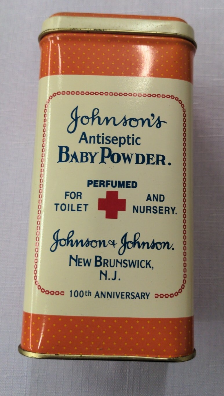 Vintage Johnsons Antiseptic Baby Powder Tin 100th Anniversary New Brunswick NJ