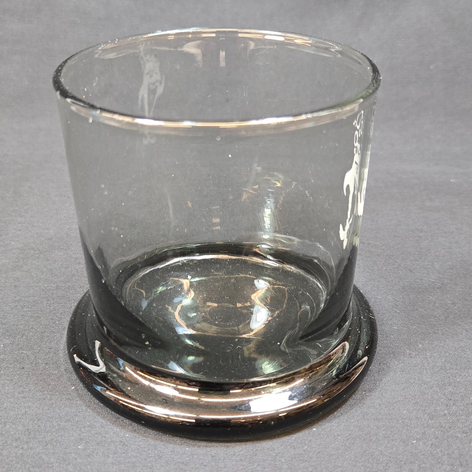 VTG Charlie the Tuna Glass Cup Smoky Black Promo Starkist 1960s Mascot Tumbler