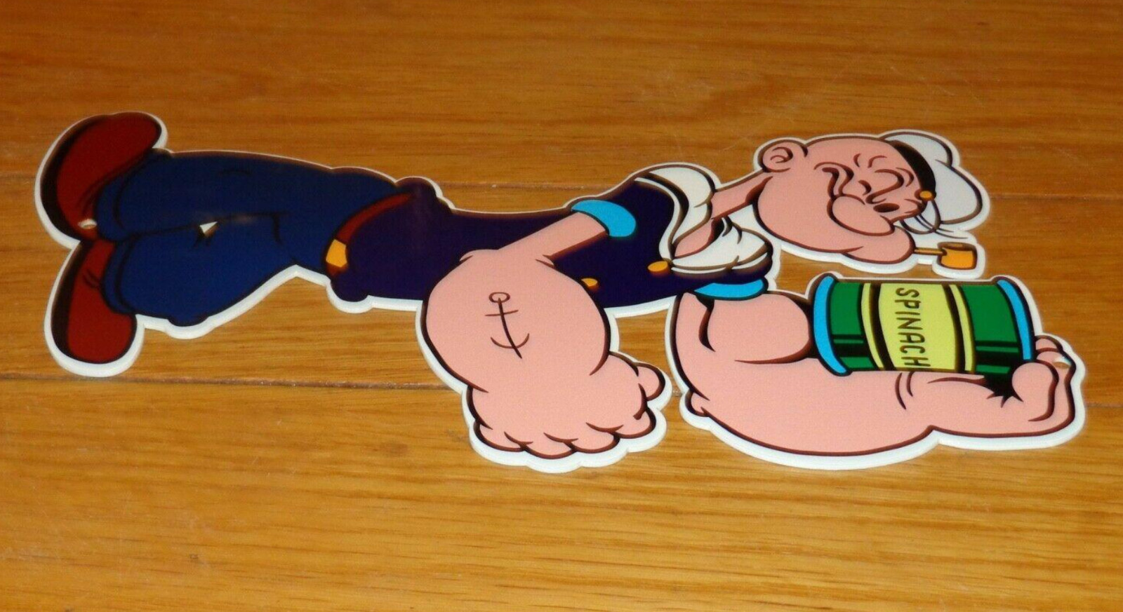 VINTAGE POPEYE THE SAILOR MAN +SPINACH 13″ METAL SODA CARTOON GASOLINE OIL SIGN