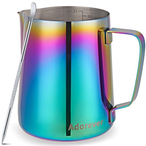 Adorever 12oz Stainless Steel Milk Frothing Pitcher, Cappuccino Espresso