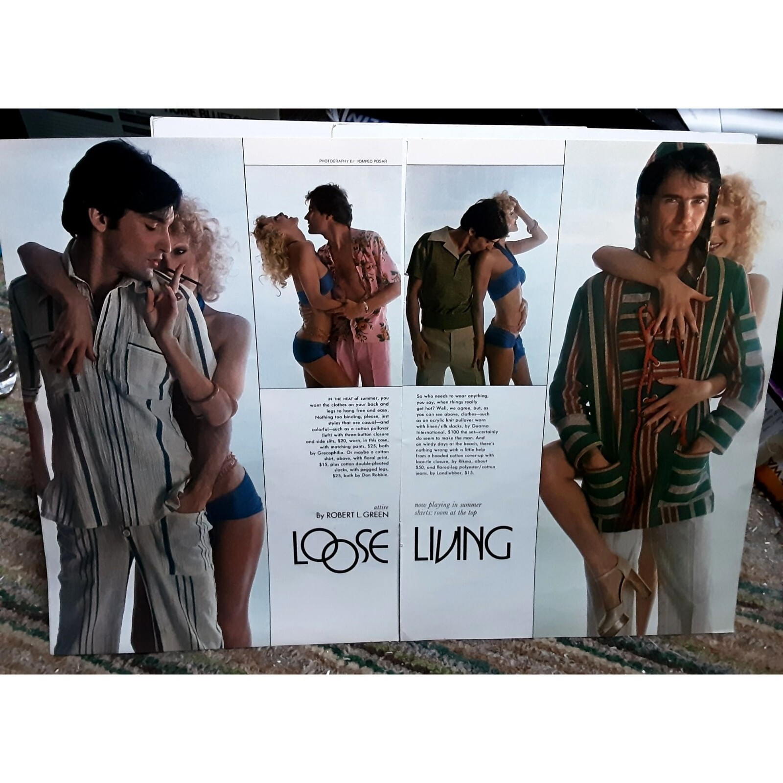 1975 Playboy Loose Living Summer Clothing 2 Page Feature