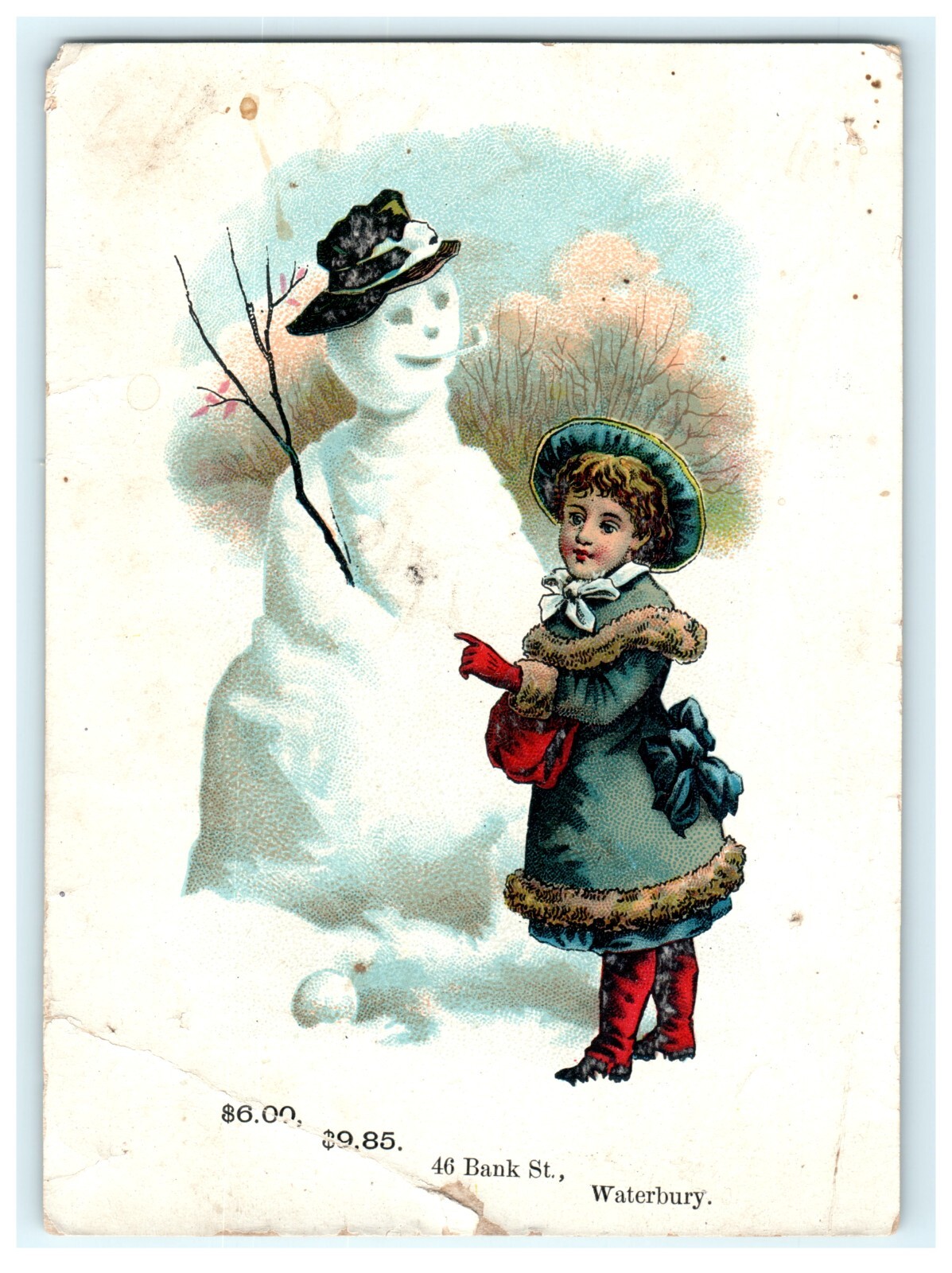 J.A. Godfrey & Co. Clothiers Waterbury Winter Snowman Child Large – Damaged