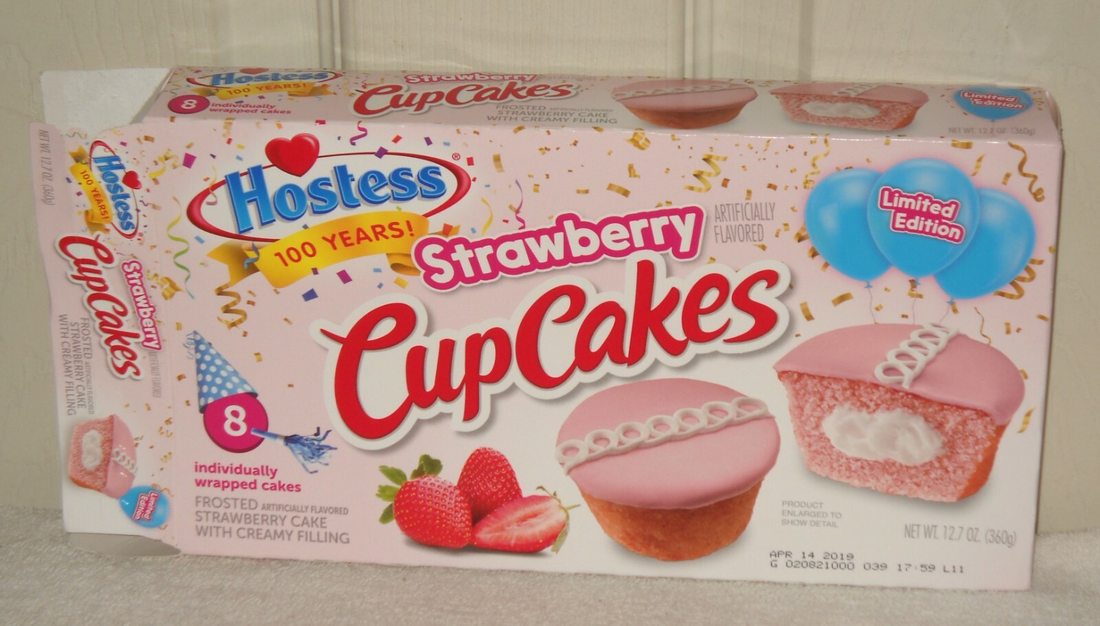 #11580 2019 Hostess 100 Years Strawberry Cup Cakes Limited Edition BOX ONLY