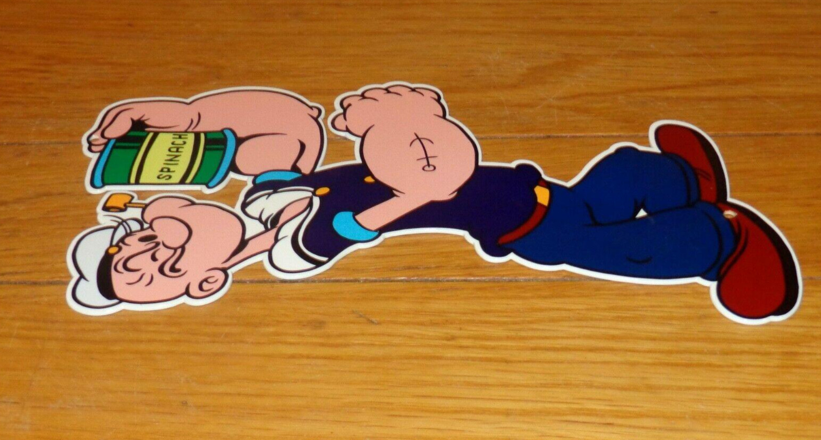 VINTAGE POPEYE THE SAILOR MAN +SPINACH 13″ METAL SODA CARTOON GASOLINE OIL SIGN