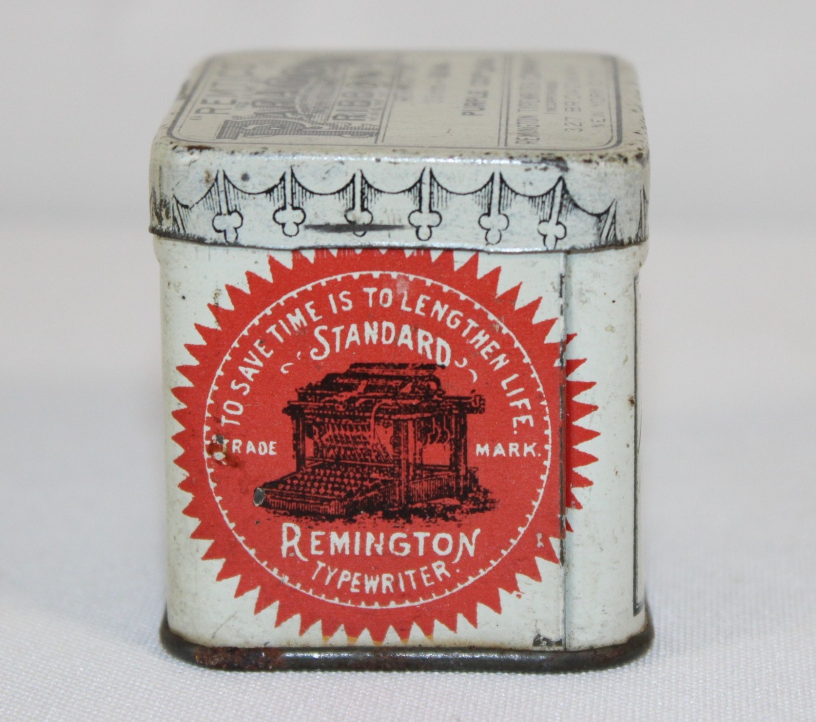 Vintage Remington Paragon Carbon Typewriter Ribbon Ink Tin Litho Metal Can