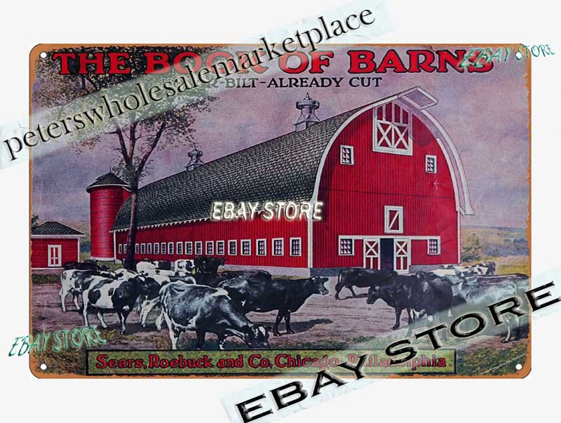 1921 Book of Barns Honor Bilt Barn Designs Tin Sign decor accessory