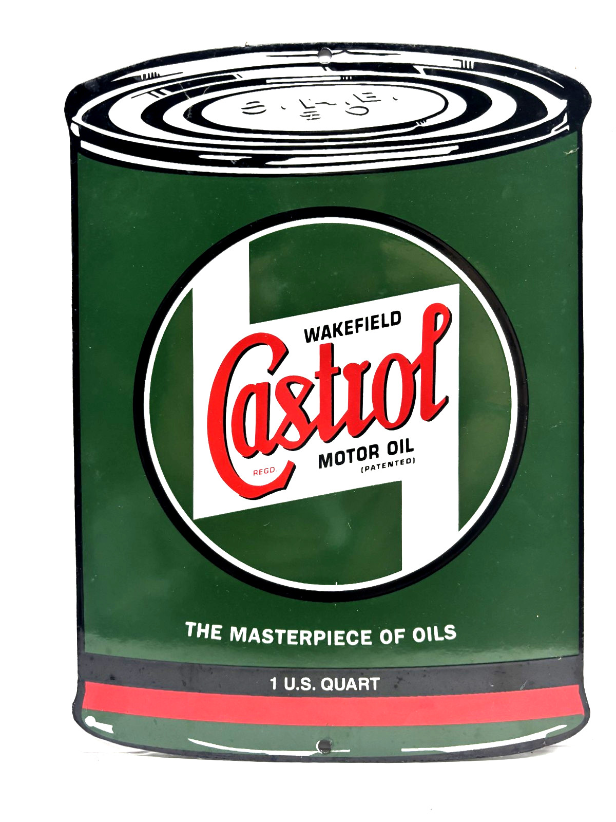 11″ x 8″ Porcelain Enamel Castrol Motor Oil Can Gas Station Metal Sign