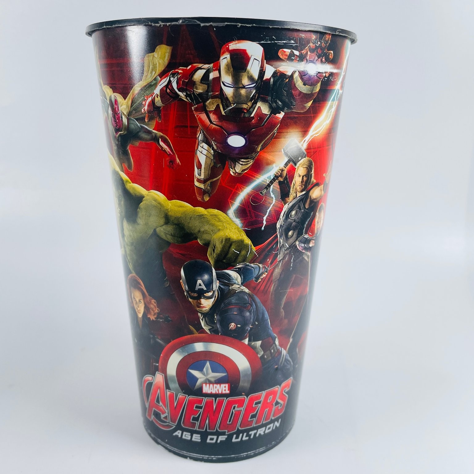 Marvel Avengers Age of Ultron Movie Theater Cup 48oz Plastic Tumbler Rare 2015