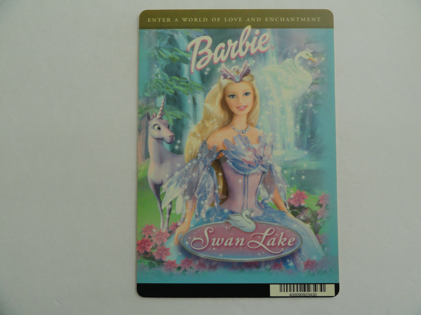 BARBIE SWAN LAKE – BLOCKBUSTER VIDEO BACKER CARD 5″X8″ NO MOVIE