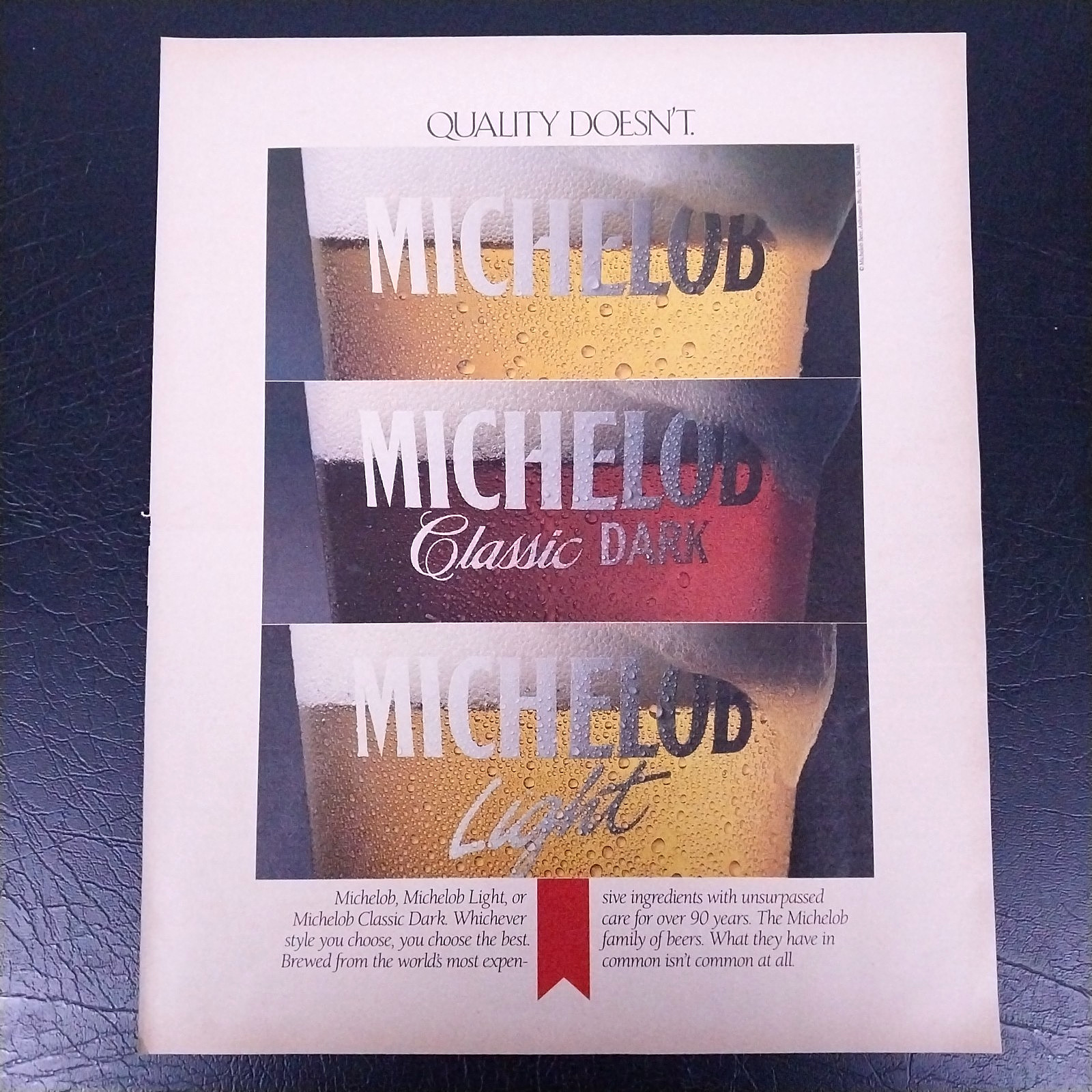 1987 Michelob Beer Classic Dark & Light Vintage Print Ad – Magazine Advert Page