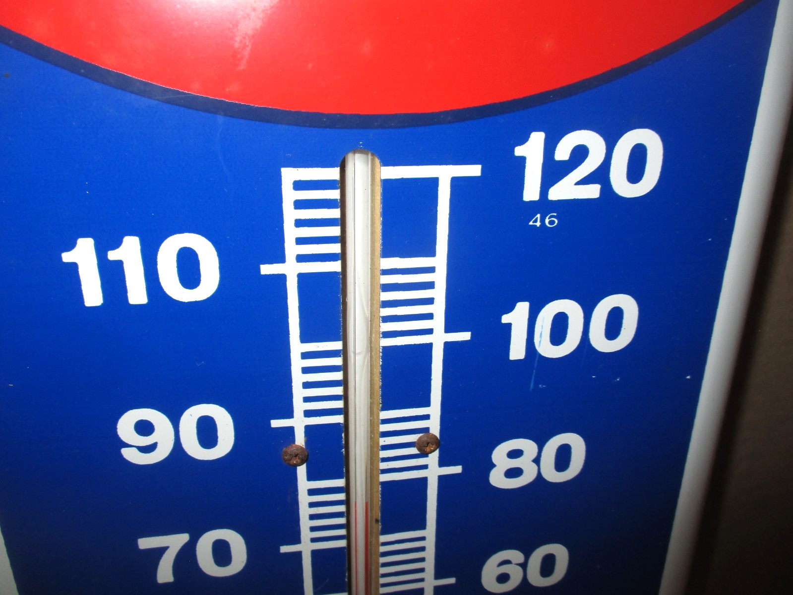 MAIL POUCH TOBACCO — VINTAGE Country Gas Station W VA Thermometer Sign BIG SIZE