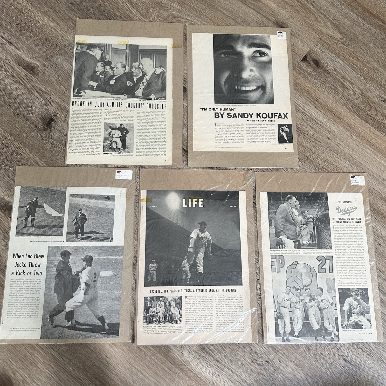 Brooklyn Dodgers Vintage 1940s-1960s Life Magazine Article 5 Pages Baseball